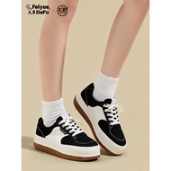 Feiyue 2026 Thick-Soled Canvas Shoes - Black & White Contrast | Women’s Casual