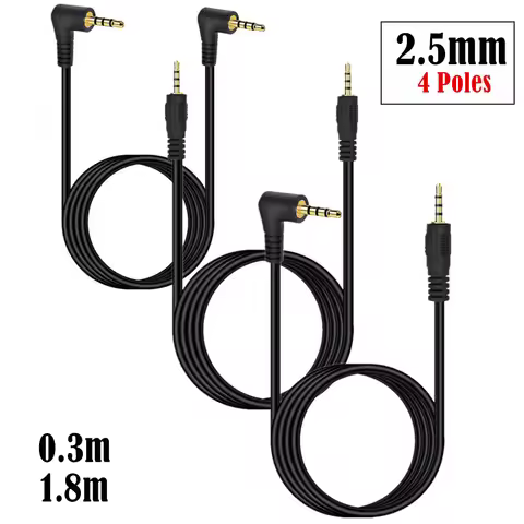 0.3m 1.8m 4 Pole 2.5mm to 2.5mm Audio Video Cable Jack 2.5 Male Cable 6FT