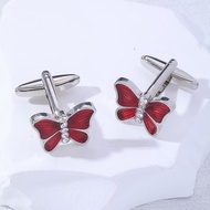 French Shirt Cufflinks Red Cufflinks Cufflinks Butterfly cufflinks Exquisite