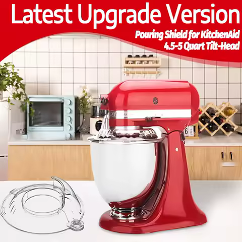 Pouring Shield for KitchenAid 4.5-5QT Mixer Bowl Splash Guard KitchenAid Tilt-Head Stand Transparent