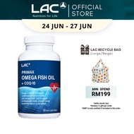 [Expiry Apr 2027] LAC Primax Omega Fish Oil + CoQ-10 (120 enteric coated softgels) 01407010