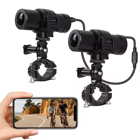 2K Bike Bicycle Helmet Camera Action Cam for Motorcycle DVR Dash Cam 2 Channel 1080P Front & Rear Vi