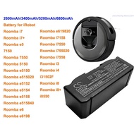 Cameron Sino 2600mAh/3400mAh/5200mAh/6800mAh battery for Roomba i7, i7+, e5, 7150, 7550, 5150, e5150