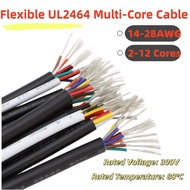 Black Flexible UL2464 Multi-Core Cable 14-28AWG 2-12C Tinned Copper Conductor PVC Jacket Data Power 