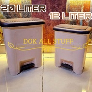 Automatic Pedal Trash Can with Plastic Lid 20 L 20L 20 Liter 12L 12 L 12 Liter WHITE CREAM AESTHETIC