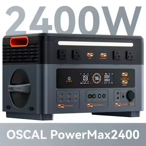 OSCAL PowerMax 2400 2400W portable power station, 2048Wh LiFePO4 battery, 15 hours charging time, 10
