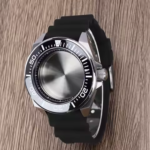 43.8mm Nh35 Watch Case Rubber Strap 20bar With Sapphire Crystal Ceramic Bezel For Seiko Mod NH35 NH3