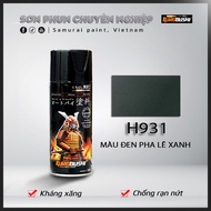 Sơn xịt samurai chính hảng màu Đen pha lê xanh. Mã H931* ( Dùng PS124 làm nền)