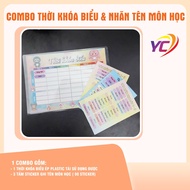 Combo timetable + name label for elementary and middle school subjects