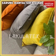 Sofa Cushion Cover Chair Plain Color Suede Premium 30x30 40x40 45x45 50x50 60x60 Orange Gray Yellow 