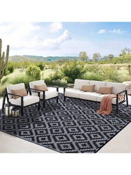 6ft X 9ft Waterproof Outdoor Rug, Plastic Double-Sided Mat, Modern Carpet, Large Floor Mat For Outdo