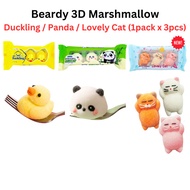 HALAL Beardy 3D Marshmallow Duckling / Panda 30g LOOSE   Viral Candy Peeps So Fluffy Pumpkin Mall