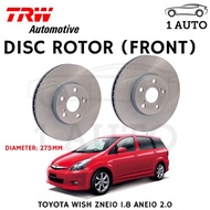 TRW FRONT BRAKE DISC ROTOR TOYOTA WISH 1.8 ZNE10 WISH 2.0 ANE10 ANE11 (1 PAIR)