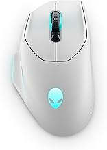 Alienware Wireless Gaming Mouse - AW620M Silver White 7 Button Optical Sensor Polling Rate 1KHz 2600