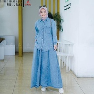 KEMEJA New AQILA Skirt Set By SYEHAL COLLECTION Women's Shirt Set/ JEANS Oneset/ Oversized Women's C