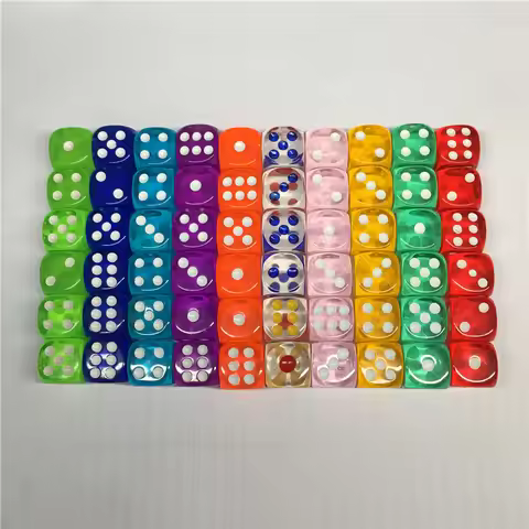 10Pieces/Lot High Quality 14mm Transparent Acrylic 6 Sided D6 Point Dice For Club/Party/Family Board