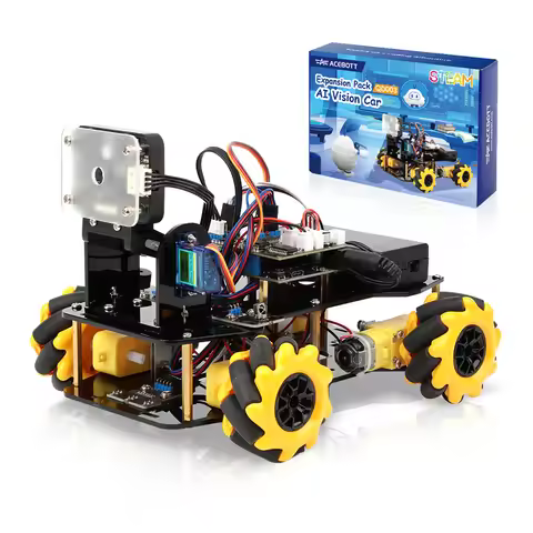 ACEBOTT AI Vision Camera Module Ultrasonic Sensor 4WD ESP32 Smart Robot Car Kit for Kids STEM Progra