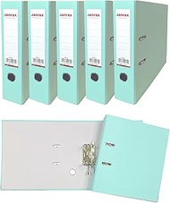 Pack of 5 Pastel Green A4 Lever Arch Files Janrax