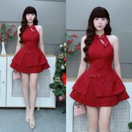 C76 set of overalls + pleated skirt pants with inner lining