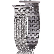 「ladies jewelry」สายรัดข้อมือโลหะเพชรเต็มหรูหราสำหรับ Apple Watch Series 3 42มม. 38มม. สำหรับ Iwatch 4 5 6 SE 7 Band 40มม. 41มม. 45มม. 44มม.