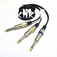 kabel audio jack akai 6.5 mm to 2 jack akai cabang ts l/r 1.5 meter - 3 meter