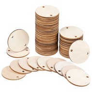 【AiBi Home】-200PCS Circle Wooden Tags Birthday Board Tags with 2 Holes for Chore Board 1.5 Inches