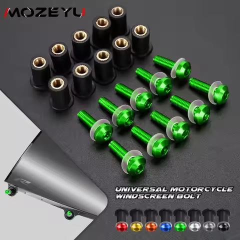 5MM 10PCS Windshield Screw FOR Kawasaki GTR KLE KLV 250 400 500 1000 1400 J300 LAKOTA 300 Fairing Bo
