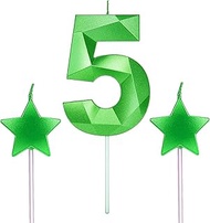5th Birthday Candles and Star Heart Candles 2.76 Inch for Birthday Cakes Decorations Wedding Anniver
