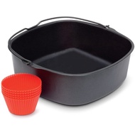 【VVL】-Air Fryer Non-Stick Baking Pan for Airfryer,Power Airfryer,Silicone Oven Mitts Air Fryer Accessories 7Inch