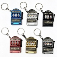 Mini Slot Machine Keychain, Working Lucky Casino Charm, Novelty Toy for Gamblers