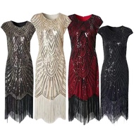 Tassel Sequin Dress 1920s Retro Party Banquet Plus Size Dress