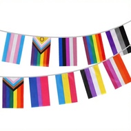 1set/30pcs LGBTQ Rainbow Pride String Flags, 10 Styles Mixed Pennant Banners, Love Is Love Flags, Ga