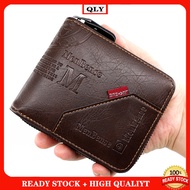 Men Short Zipper Wallet with Zipper Coin Pouch
