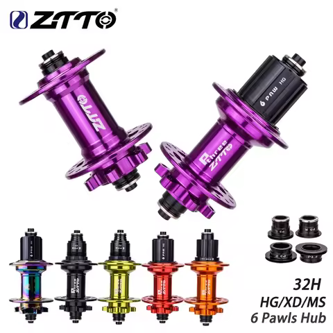 ZTTO MTB Bike 6 Pawls Disc Brake Hub XD MS HG DT 370 xm490 D041SB Mountain Bike 32Holes Thru Axle 15