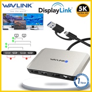 Wavlink USB 3.0 Dual 5K Monitor Hub USB A/C to DisplayPort and HDMI Adapter Compatible DisplayLink f