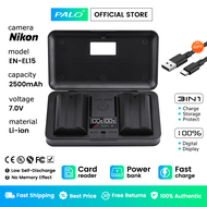 PALO 2500mAh EN-EL15 ENEL15 EN EL15C Battery + LCD Smart Multifunction Box Charger For Nikon D500 D600 D610 D750 D800 D800E D810 D810A D7000 D7100 D7200 Camera