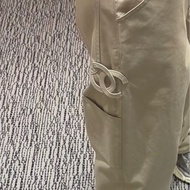 Chanel香奈兒26P米色logo牛仔褲