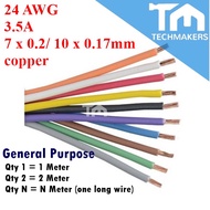 Wire 1 to 100 Meter 7/0.2mm 24AWG 3.5A 100% Copper Multi-Strand Stranded Hook Hookup Jumper  PVC Cab