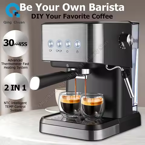 Espresso Coffee Machine Automatic Milk Frother Grinder Coffee Maker Italian ULKA Pump Ltalian LCD To