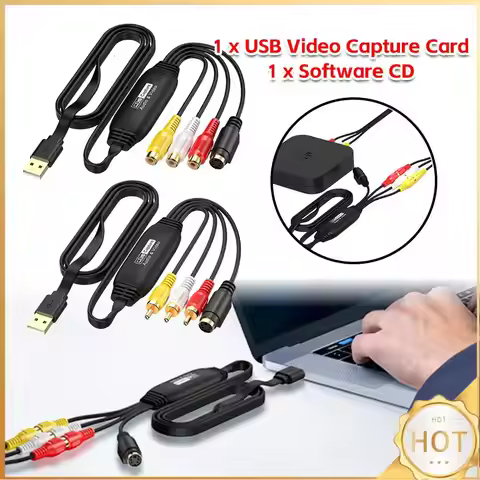 USB Video Capture Card VHS VCR TV DVD Audio Capture Adapter Card USB To AV Video Capture Adapter for