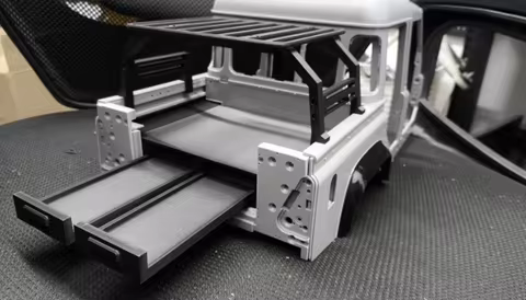 1/10 RC 313/324mm RCDREAM Defender D110 Hard Body shell Rear Bucket and gantry frame TRX4