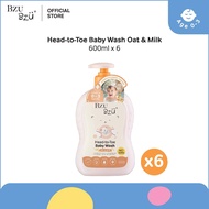 BZU BZU Head to Toe Baby Wash Oat & Milk (600ml x 6)