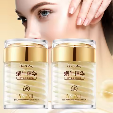 2pcs Snail Repair Hydrating Cream Firming Smooth Beautiful Skin Moisturizing Gentle Nourishment Faci