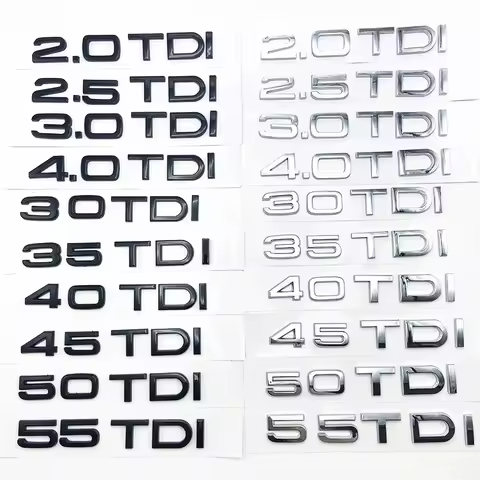 ABS Letters 1.9 2.0TDI 2.5TDI 3.0TDI 35TDI 40TDI 45TDI 50TDI Emblem for Audi A1 A3 A4 A5 A6 A7 A8 Q2