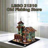 Lego Transparent Acrylic Display Box For Lego 21310 Old Fishing Store Popmart Figurine Labubu Zimomo
