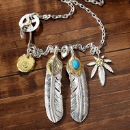 New Takahashi Goro Feather Necklace Men's Street Wear All-Match Hip-Hop Feather Pendant Japanese Sty