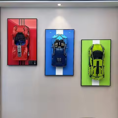 Display Wallboard for LEGO Technic Porsche 911 RSR Bugatti Chiron 42083,Adult Collectible for Lego C