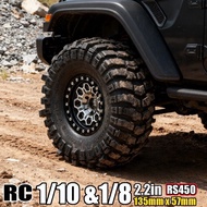 135mm Metal 2.2" Beadlock Wheel Rim Tire Set for 1/10 1/8 RC Crawler Car Axial SCX10 H8H  YK4083
