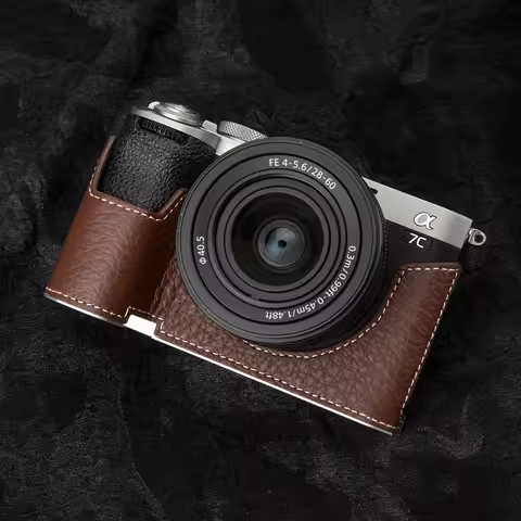 A7CM2 Vintage Genuine Leather Camera Case ILCE-7CM2 Half-Wrap Leather Camera Protector for Sony Alph