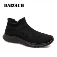 Pure Black Casual Sneakers Men Jogging Sock Shoe Size 39-46 Outdoor Light Slip Resistant MD Bottom S